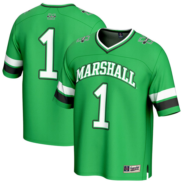 #1 Marshall Thundering Herd Lightweight Collegiate Football Fashion Jersey - Kelly Green