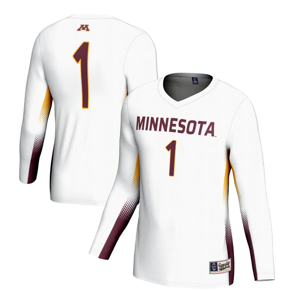 #1 Minnesota Golden Gophers Lightweight Volleyball Jersey - White