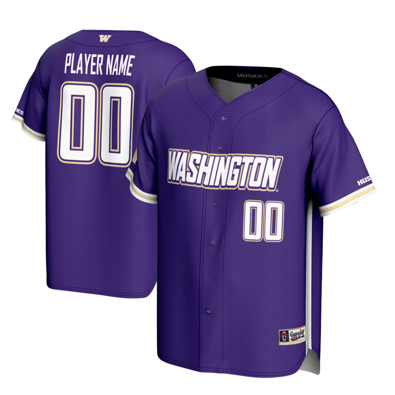 Washington Huskies Baseball Jersey, Purple Sportswear Jersey Shirt, Lightweight Breathable Athletic Jersey, Casual Gift for Men, Style 201141650