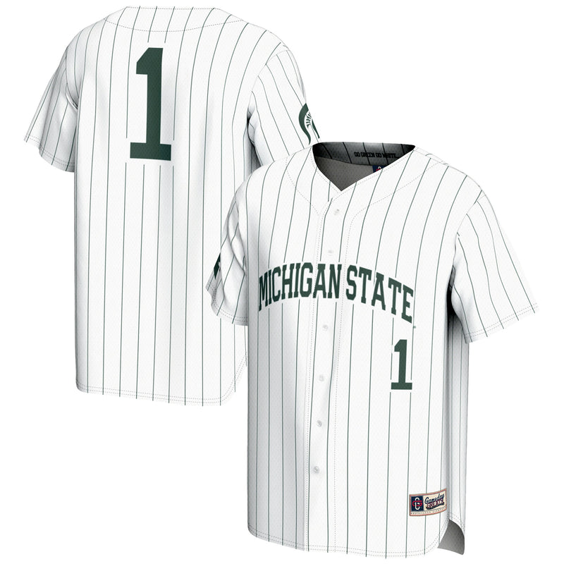 Michigan State Spartans Lightweight Baseball Jersey, White Sportswear Jersey Shirt, Lightweight Breathable Athletic Jersey, Casual Gift for Men