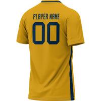 West Virginia Mountaineers Soccer Jersey, Gold Lightweight Sportswear Jersey Shirt, Lightweight Breathable Athletic Jersey, Casual Gift for Men