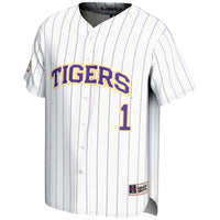 LSU Tigers Lightweight Baseball Jersey, White Sportswear Jersey Shirt, Lightweight Breathable Athletic Jersey, Casual Gift for Men