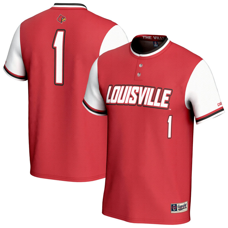 Louisville Cardinals Softball Jersey, Red Fashion Sportswear Jersey Shirt, Lightweight Breathable Athletic Jersey, Casual Gift for Men