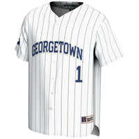 Georgetown Hoyas Baseball Jersey, White Fashion Lightweight Sportswear Jersey Shirt, Lightweight Breathable Athletic Jersey, Casual Gift for Men