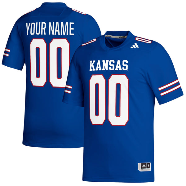 Kansas Jayhawks Replica Custom Football Jersey - Royal