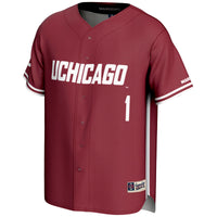 UChicago Maroons Baseball Jersey, Maroon Sportswear Jersey Shirt, Lightweight Breathable Athletic Jersey, Casual Gift for Men, Style 201141768
