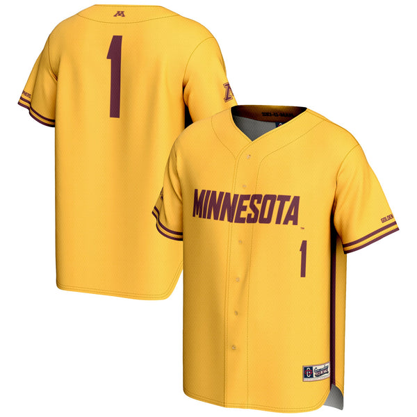 #1 Minnesota Golden Gophers Lightweight Baseball Jersey - Gold