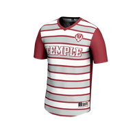 Temple Owls Soccer Jersey, Cherry/White Fashion Sportswear Jersey Shirt, Lightweight Breathable Athletic Jersey, Casual Gift for Men