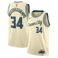 Giannis Antetokounmpo Milwaukee Bucks Basketball Jersey, Cream Sportswear Jersey Shirt, Sleeveless Athletic Tank Jersey, Casual Gift for Men