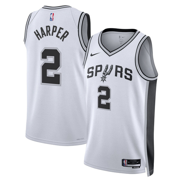 San Antonio Spurs Association Edition Swingman Jersey NBA 2025 First Round Draft Pick - White - Dylan Harper