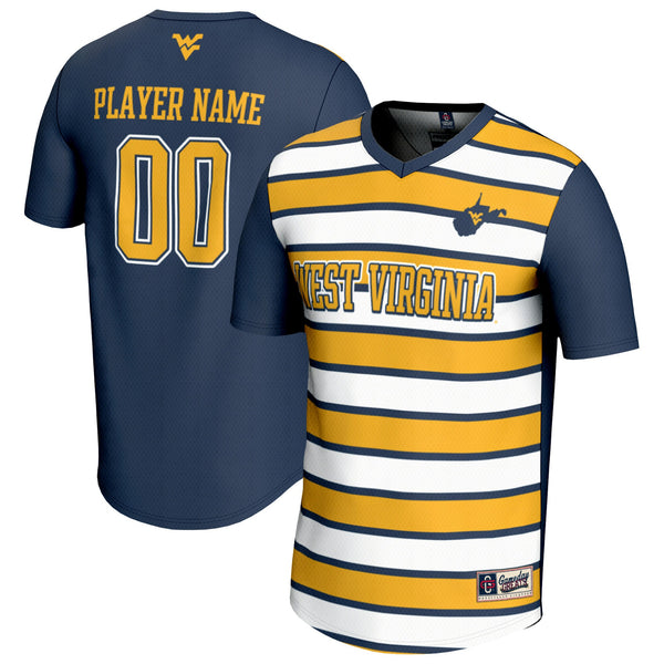 West Virginia Mountaineers Collegiate Soccer NIL Pick-A-Player Fashion Jersey - Navy/Gold