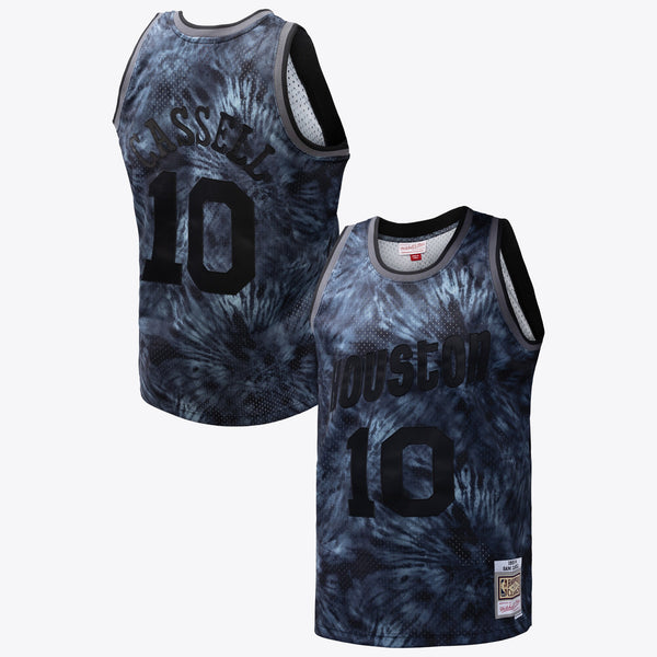 Houston Rockets Sam Cassell 1993 Tie Dye Swingman Jersey - Purple/Black