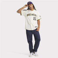 Christian Yelich Milwaukee Brewers Baseball Jersey, Sportswear Jersey Shirt, Lightweight Athletic Jersey, Casual Gift for Men, Style 200251770