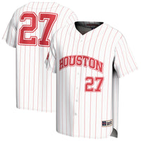 Houston Cougars Baseball Jersey, White Fashion Lightweight Sportswear Jersey Shirt, Lightweight Breathable Athletic Jersey, Casual Gift for Men