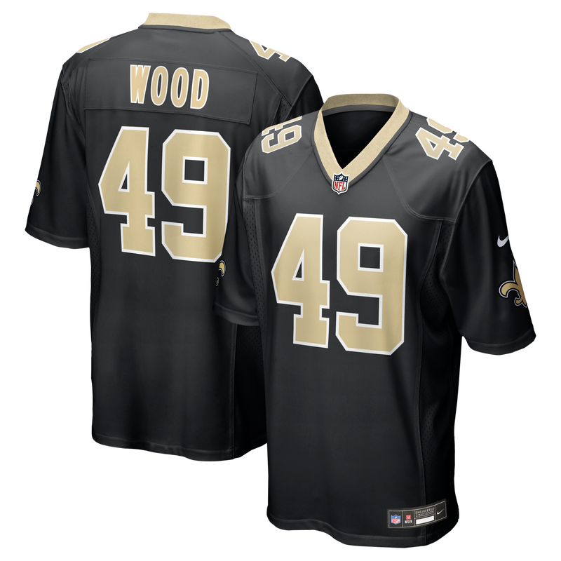Zach Wood New Orleans Saints Football Jersey, Black Game Sportswear Jersey Shirt, Lightweight Breathable Athletic Jersey, Casual Gift for Men
