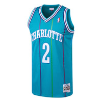 Larry Johnson Charlotte Hornets Basketball Jersey, Teal Swingman Sportswear Jersey Shirt, Sleeveless Athletic Tank Jersey, Casual Gift for Men