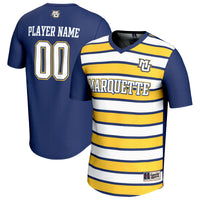 Marquette Golden Eagles Soccer Jersey, Blue/Gold Fashion Sportswear Jersey Shirt, Lightweight Breathable Athletic Jersey, Casual Gift for Men
