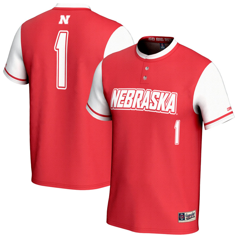 Nebraska Huskers Softball Jersey, Scarlet Fashion Sportswear Jersey Shirt, Lightweight Breathable Athletic Jersey, Casual Gift for Men