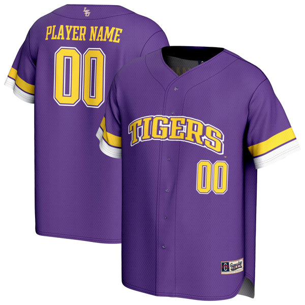 LSU Tigers NIL Pick-A-Player Baseball Lightweight Jersey - Purple