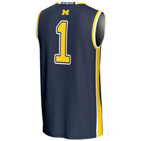 Michigan Wolverines Basketball Jersey, Navy Lightweight Sportswear Jersey Shirt, Sleeveless Athletic Tank Jersey, Casual Gift for Men