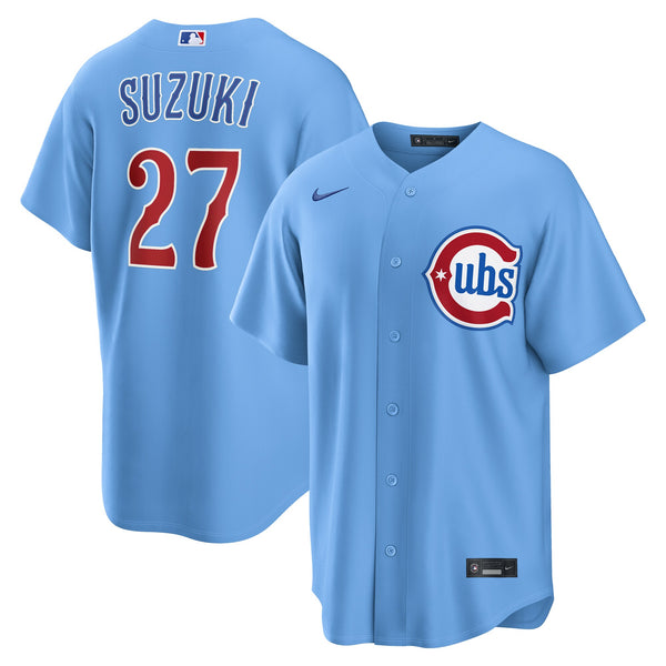Chicago Cubs Seiya Suzuki Light Blue Alternate Replica Jersey