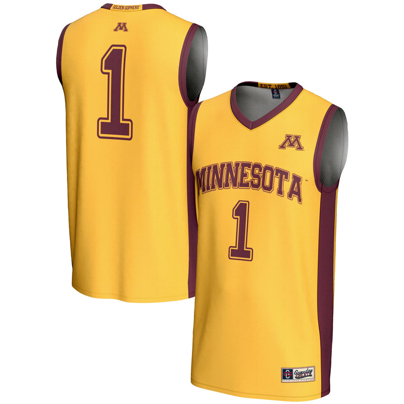 Minnesota Golden Gophers Basketball Jersey, Gold Lightweight Sportswear Jersey Shirt, Sleeveless Athletic Tank Jersey, Casual Gift for Men