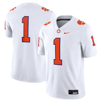 Clemson Tigers Football Jersey, White Game Sportswear Jersey Shirt, Lightweight Breathable Athletic Jersey, Casual Gift for Men