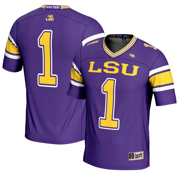 #1 LSU Tigers Endzone Football Jersey - Purple