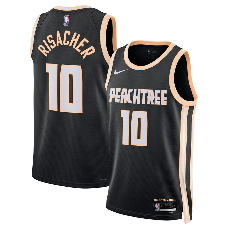 Zaccharie Risacher Atlanta Hawks Basketball Jersey, Black Swingman Sportswear Jersey Shirt, Sleeveless Athletic Tank Jersey, Casual Gift for Men