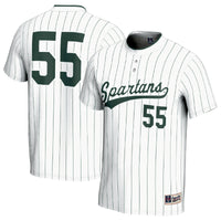 Michigan State Spartans Softball Jersey, White Fashion Sportswear Jersey Shirt, Lightweight Breathable Athletic Jersey, Casual Gift for Men