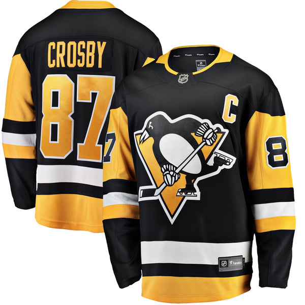 Pittsburgh Penguins Sidney Crosby Black Captain Patch Home Breakaway Jersey