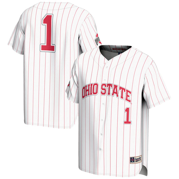 #1 White Ohio State Buckeyes Lightweight Baseball Jersey