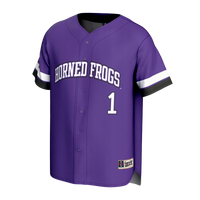 TCU Horned Frogs Baseball Jersey, Purple Fashion Sportswear Jersey Shirt, Lightweight Breathable Athletic Jersey, Casual Gift for Men