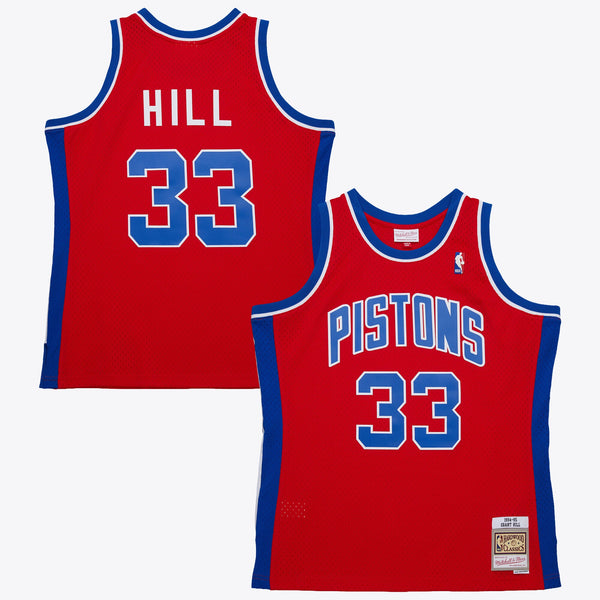 Detroit Pistons Grant Hill 1994 Dark Authentic Jersey - Red