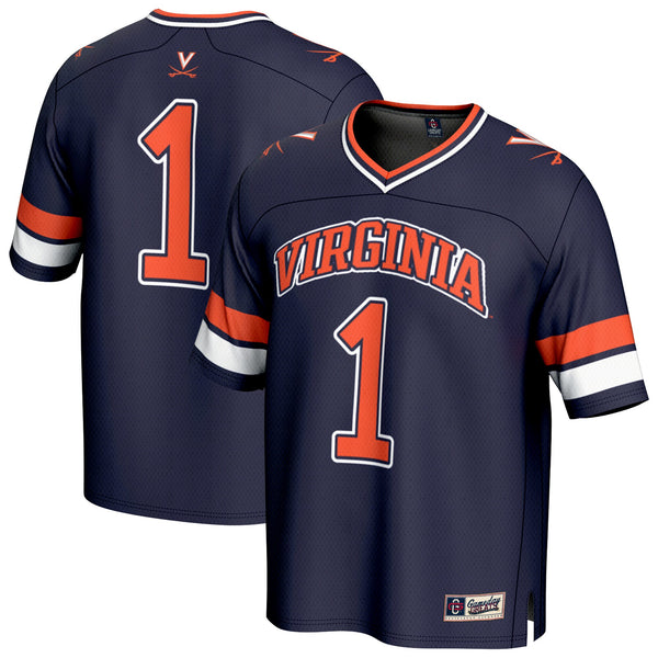#1 Virginia Cavaliers Lightweight Collegiate Football Fashion Jersey - Navy