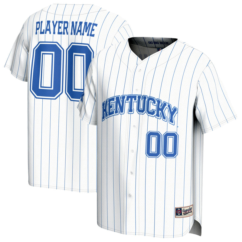Kentucky Wildcats Baseball Jersey, White Pinstripe Fashion Sportswear Jersey Shirt, Lightweight Breathable Athletic Jersey, Casual Gift for Men
