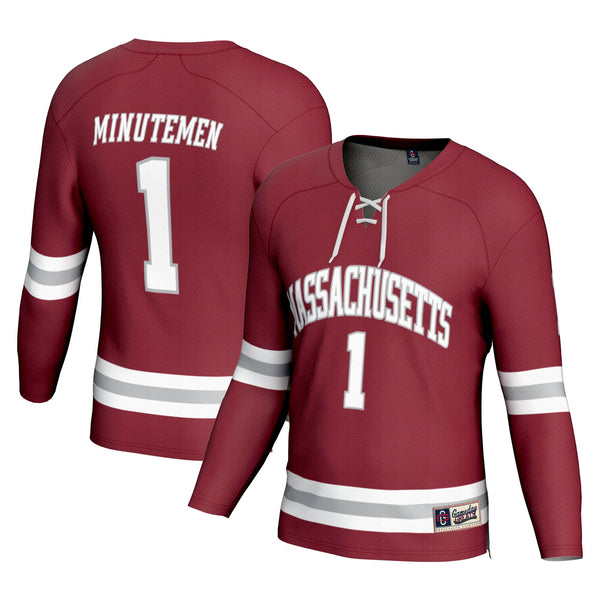 #1 UMass Minutemen Hockey Fashion Jersey - Maroon