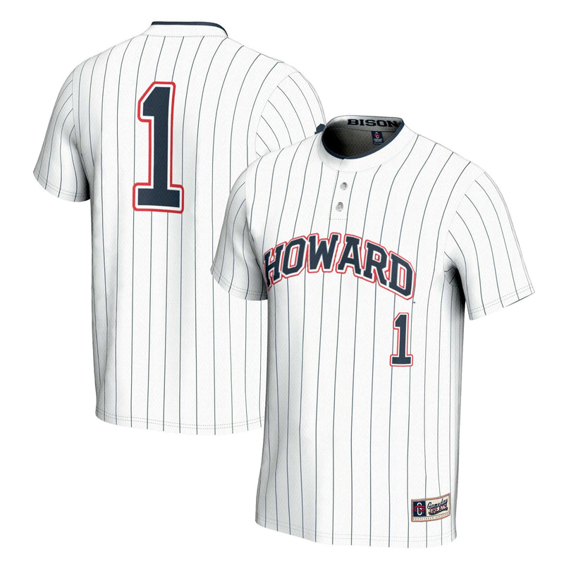 Howard Bison Softball Jersey, White Lightweight Sportswear Jersey Shirt, Lightweight Breathable Athletic Jersey, Casual Gift for Men