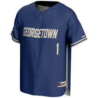 Georgetown Hoyas Baseball Jersey, Navy Fashion Lightweight Sportswear Jersey Shirt, Lightweight Breathable Athletic Jersey, Casual Gift for Men