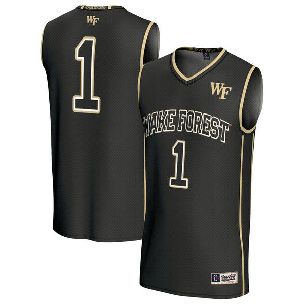 #1 Wake Forest Demon Deacons Lightweight Basketball Fashion Jersey - Black