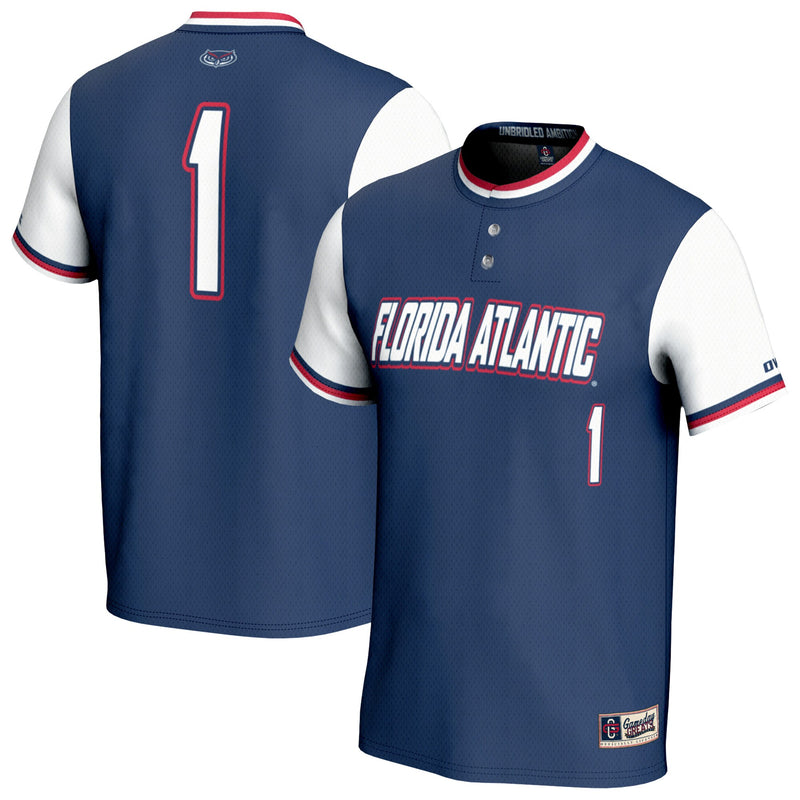 Florida Atlantic Owls Softball Jersey, Navy Fashion Sportswear Jersey Shirt, Lightweight Breathable Athletic Jersey, Casual Gift for Men