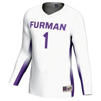 Furman Paladins Volleyball Jersey, White Lightweight Sportswear Jersey Shirt, Lightweight Breathable Athletic Jersey, Casual Gift for Men