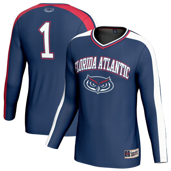#1 Florida Atlantic Owls Lightweight Collegiate Volleyball Fashion Jersey - Navy