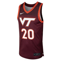 Virginia Tech Hokies Basketball Jersey, Maroon Sportswear Jersey Shirt, Sleeveless Athletic Tank Jersey, Casual Gift for Men, Style 204551059