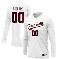 Texas A&M Aggies Volleyball Jersey, White Lightweight Sportswear Jersey Shirt, Lightweight Breathable Athletic Jersey, Casual Gift for Men