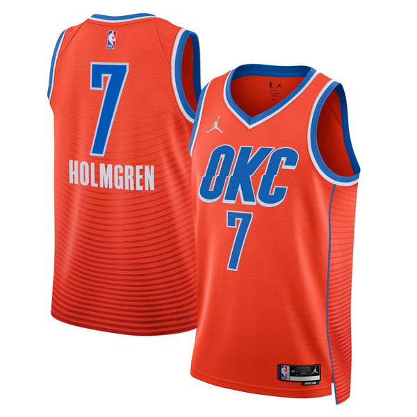 Oklahoma City Thunder Statement Edition Swingman Jersey - Orange - Chet Holmgren