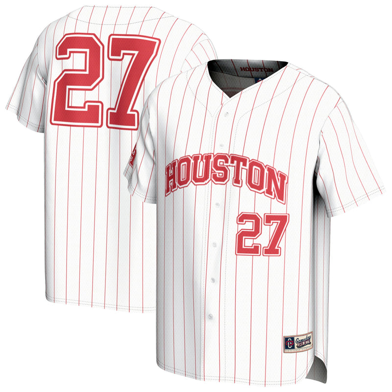 Houston Cougars Baseball Jersey, White Fashion Lightweight Sportswear Jersey Shirt, Lightweight Breathable Athletic Jersey, Casual Gift for Men