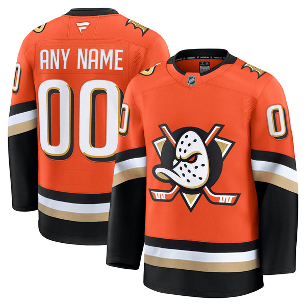 Anaheim Ducks Orange Home Premium Custom Jersey