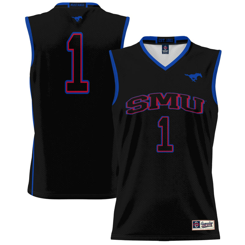 SMU Mustangs Basketball Jersey, Black Lightweight Sportswear Jersey Shirt, Sleeveless Athletic Tank Jersey, Casual Gift for Men