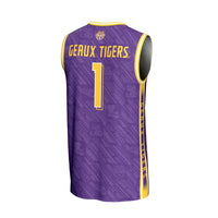 LSU Tigers Basketball Jersey, Purple Lightweight Sportswear Jersey Shirt, Sleeveless Athletic Tank Jersey, Casual Gift for Men, Style 201346800
